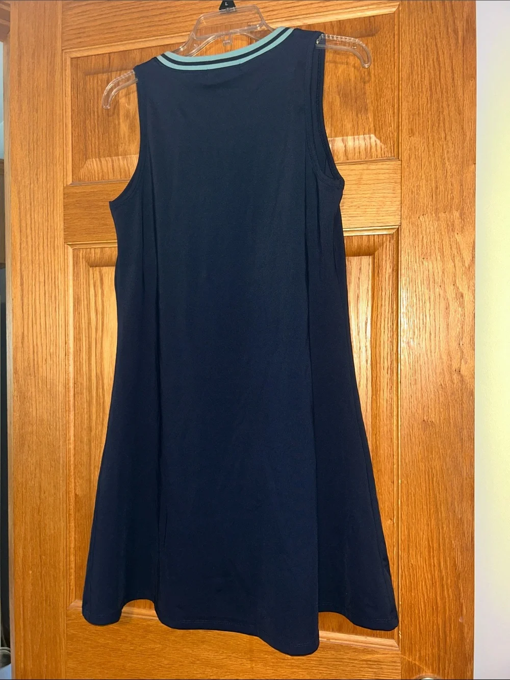 Sincerely Jules Navy Sporty V-Neck Athletic Dress Country Club Prep | Size Large